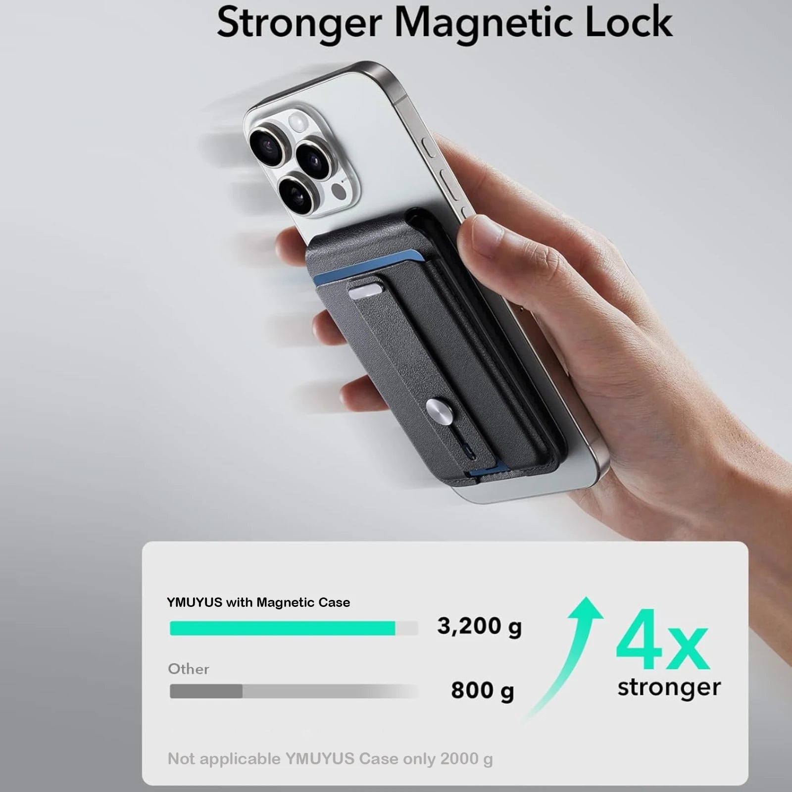 for Magsafe Wallet with Full Find My Functionality Magnetic Iphone Wallet 3,000G Magnet Strength with Adjustable Stand