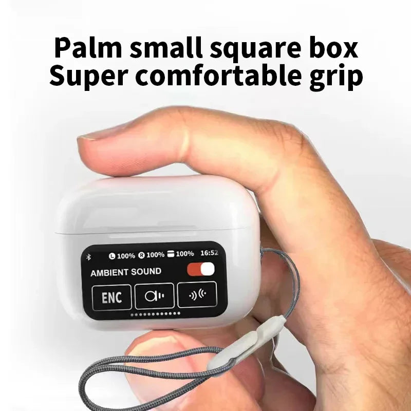 SonicPods™ Air Smart Screen Earbuds | ANC Noise Cancelling & LCD Control Case