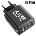 GaNPro™ 65W Ultra-Compact Charger | 3-Port Fast Wall Adapter (US/EU)