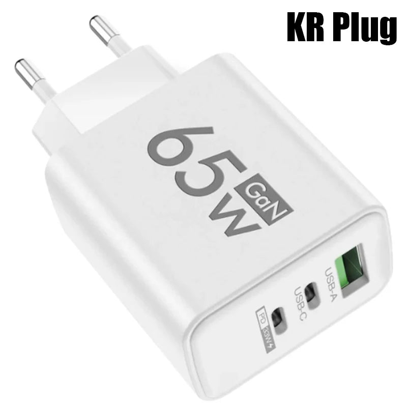 GaNPro™ 65W Ultra-Compact Charger | 3-Port Fast Wall Adapter (US/EU)