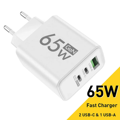 GaNPro™ 65W Ultra-Compact Charger | 3-Port Fast Wall Adapter (US/EU)