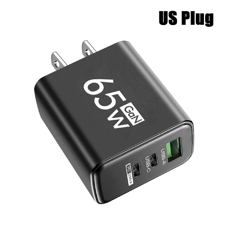 GaNPro™ 65W Ultra-Compact Charger | 3-Port Fast Wall Adapter (US/EU)